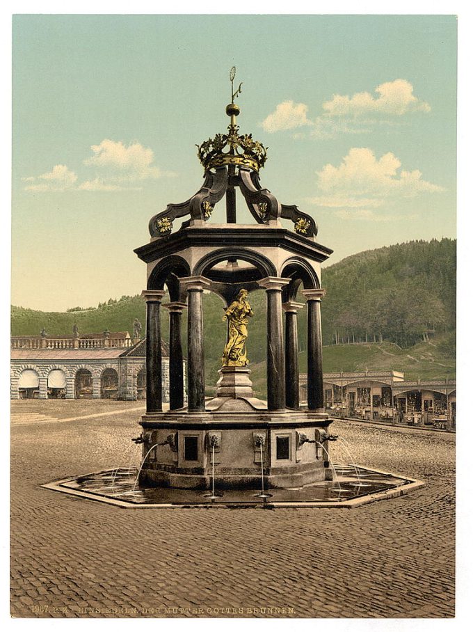 Einsiedeln, the fountain, Lake Lucerne, Switzerland