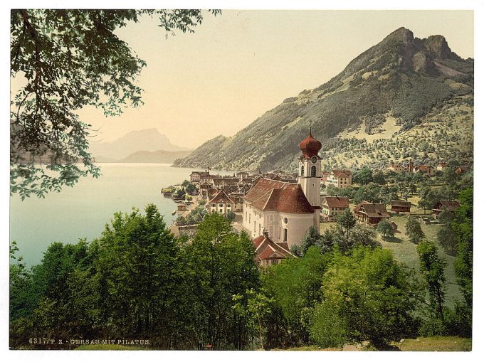 Gersau and Pilatus, Lake Lucerne, Switzerland