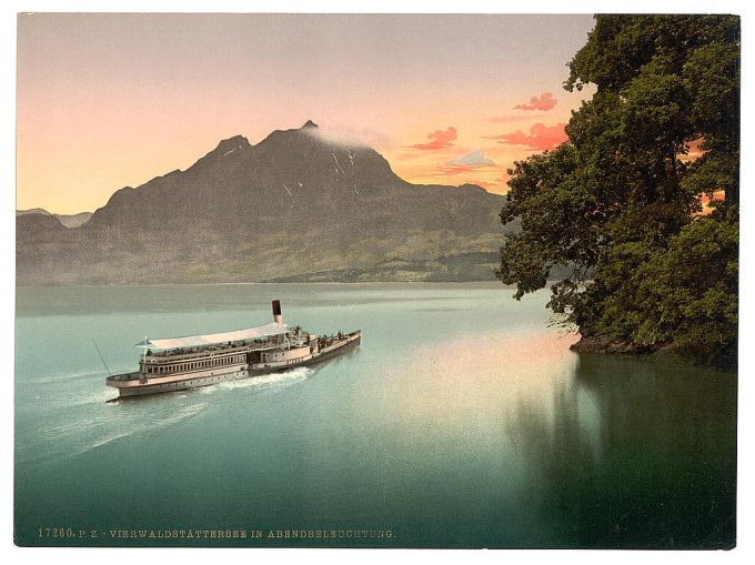The Lake of the Four Cantons, evening tints, Lake Lucerne, Switzerland