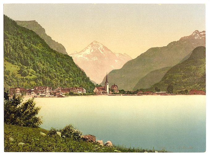 Fluelen, general view, Lake Lucerne, Switzerland