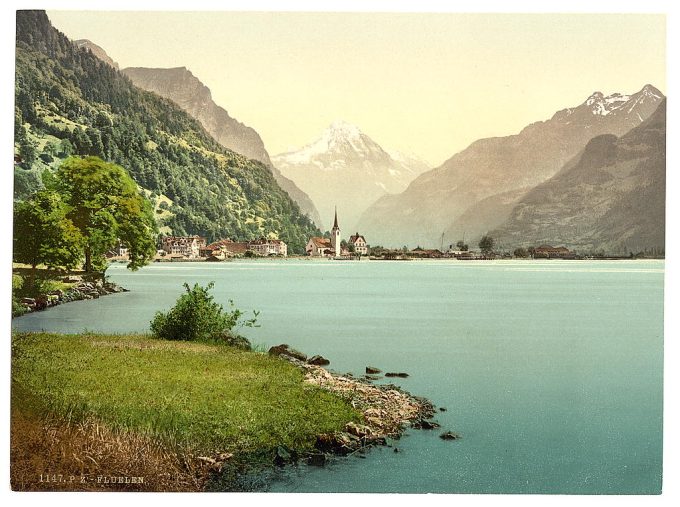 Fluelen, general view, Lake Lucerne, Switzerland