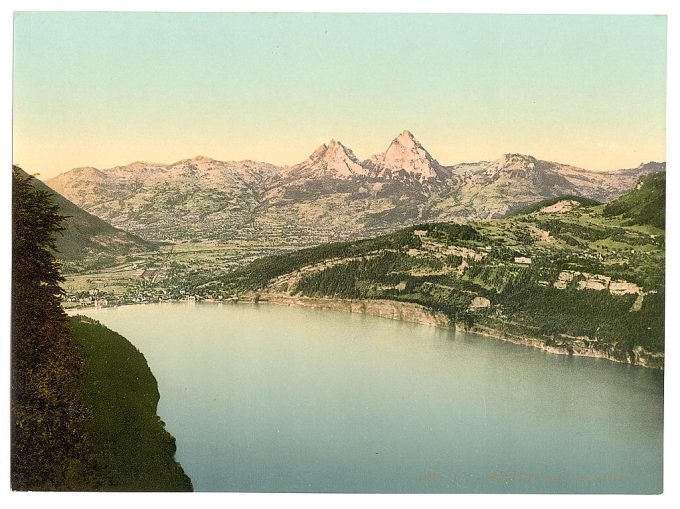 Brunnen and the Axenstein, Lake Lucerne, Switzerland