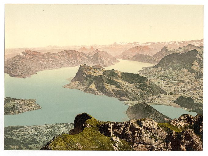 View over the Lake of Four Cantons, Pilatus, Switzerland