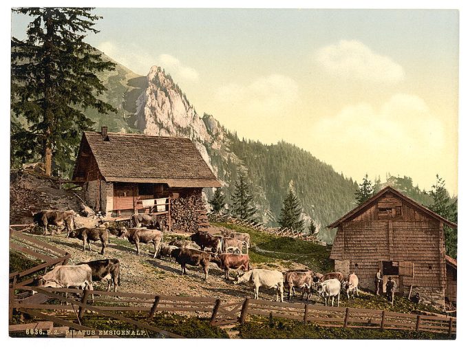 Emsigenalp with Sennhutten, Pilatus, Switzerland