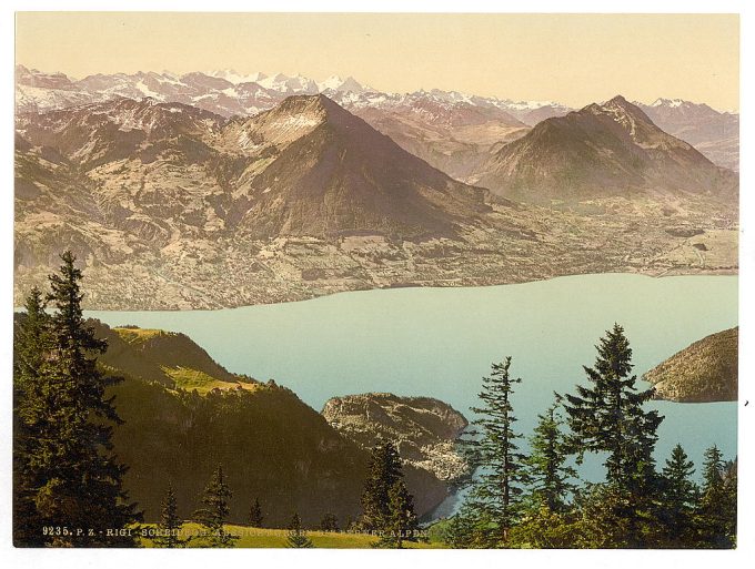 Rigi Scheidegg, looking towards Oberland Alps, Rigi, Switzerland