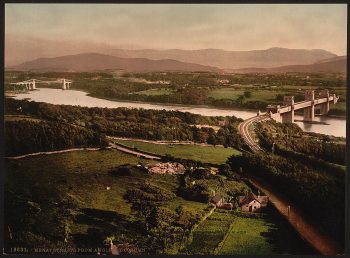 Menai Straits from Anglesey Column, Bangor, Wales