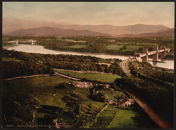 Menai Straits from Anglesey Column, Bangor, Wales