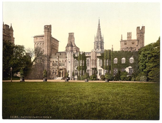 From the east, Cardiff Castle, Wales