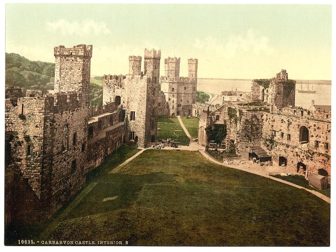 Interior, looking east, Carnarvon Castle, Wales