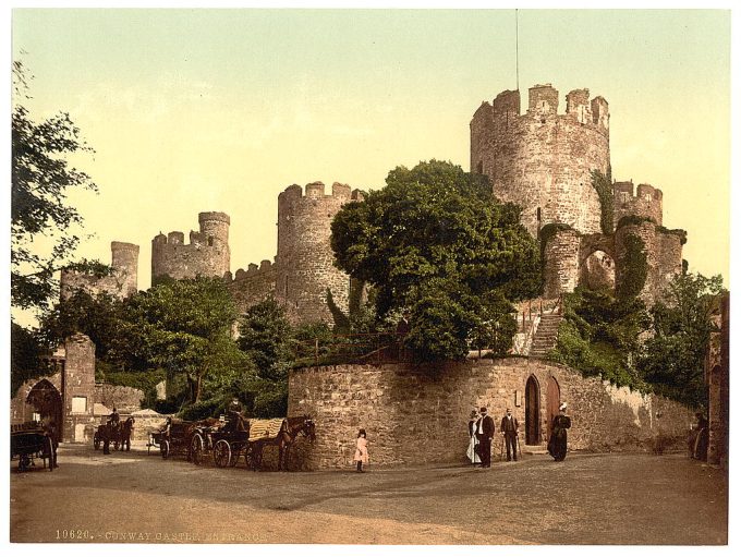 Castle entrance, Conway (i.e. Conwy), Wales