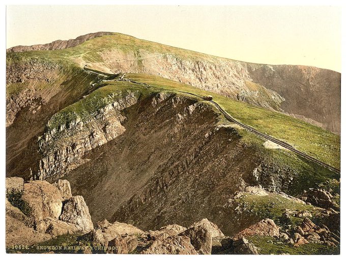 Railway and Crib Goch, Snowdon, Wales