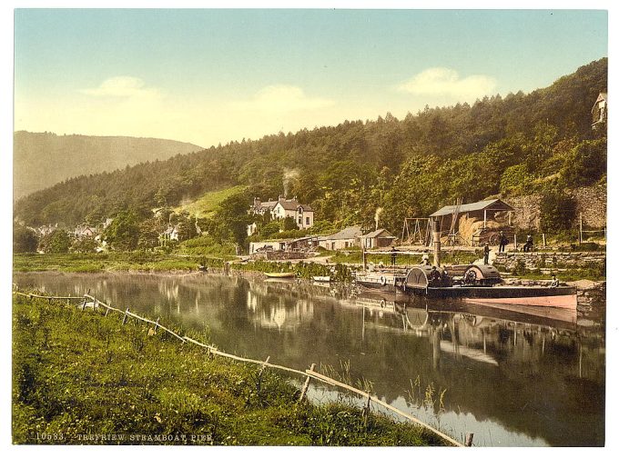 Steamboat pier, Trefriew (i.e. Trefriw), Wales