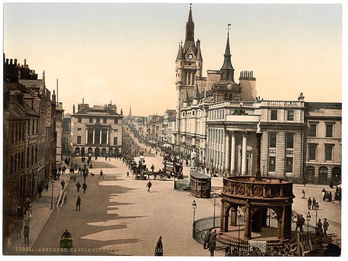 Castle Street and municipal buildings, Aberdeen, Scotland