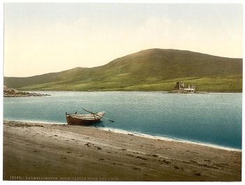 Doon Castle from the loch, Dalmellington, Scotland