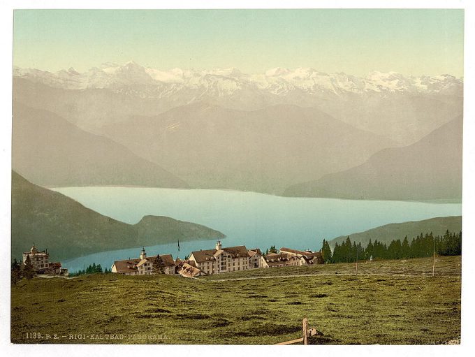 Panorama of Rigi Kaltbad and the Lake of Four Cantons, from Rothstock, Rigi, Switzerland