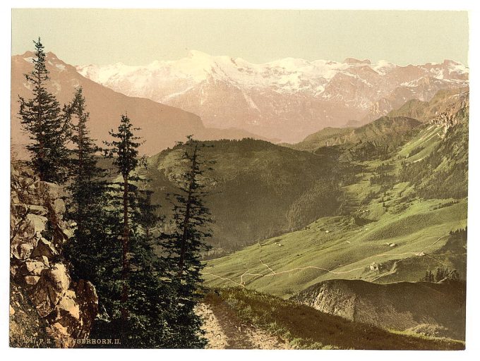 Panoramic view towards Titlis, Stanserhorn, Switzerland