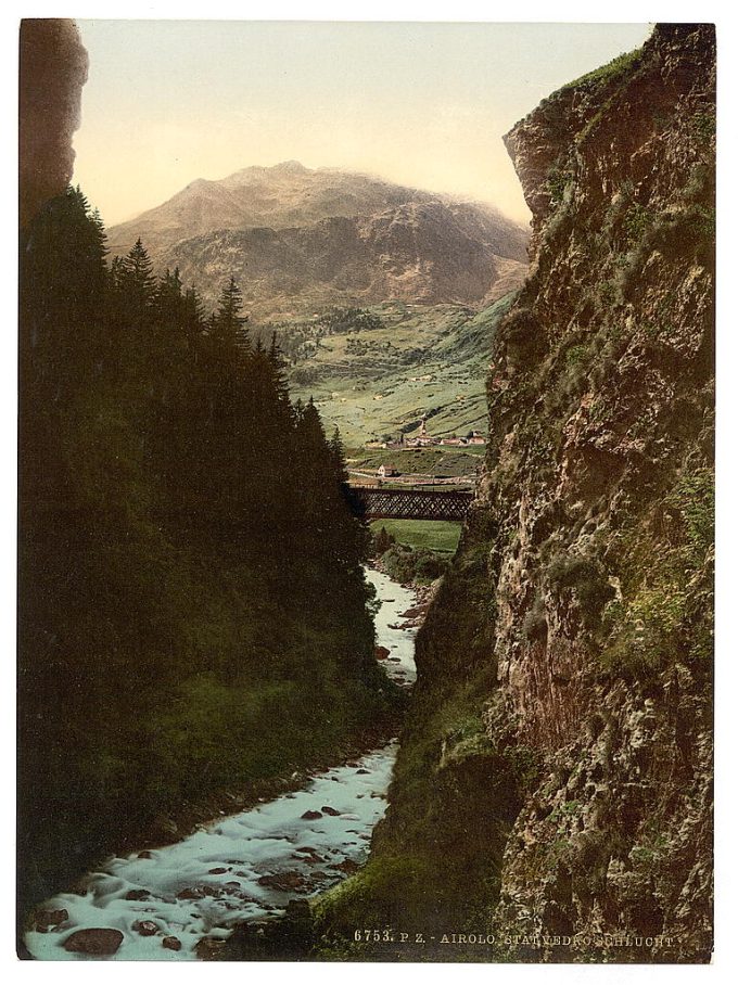 Airolo, gorges of the Stalvedro and Airolo, St. Gotthard Railway, Switzerland