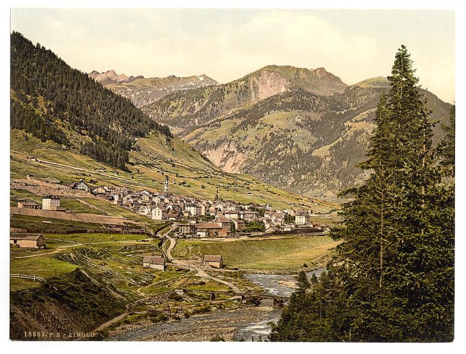 Airolo, general view, St. Gotthard Railway, Switzerland