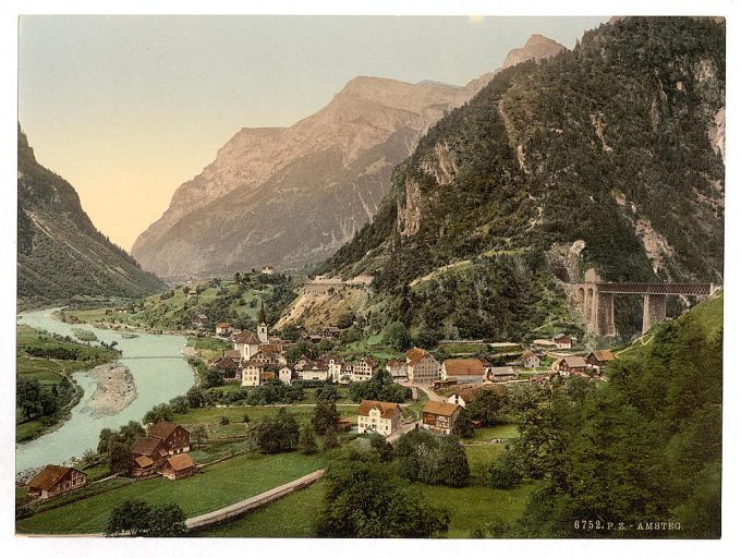 Amsteg, from the railway, St. Gotthard Railway, Switzerland