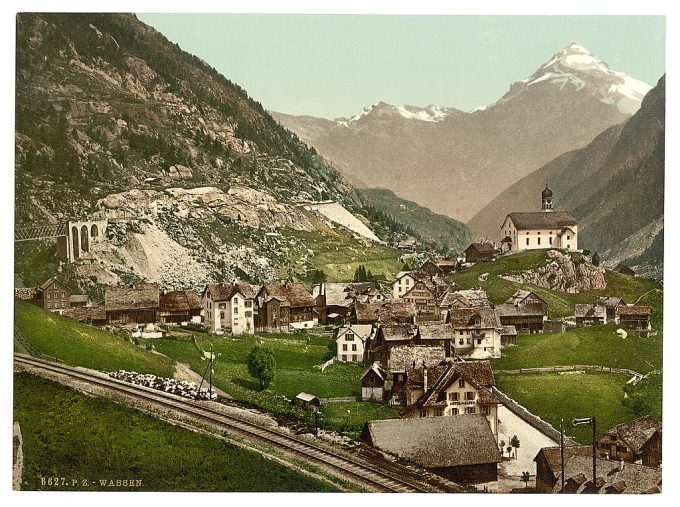 Wassen, and Middle Maienreuss Bridge, St. Gotthard, Switzerland