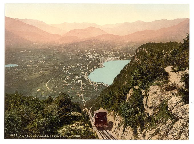 Lugano, from San Salvatore, Tessin, Switzerland