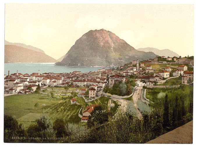 Lugano, from Massagno, Tessin, Switzerland