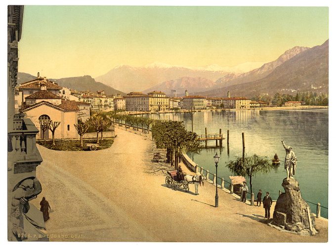 Lugano, the quay, Tessin, Switzerland