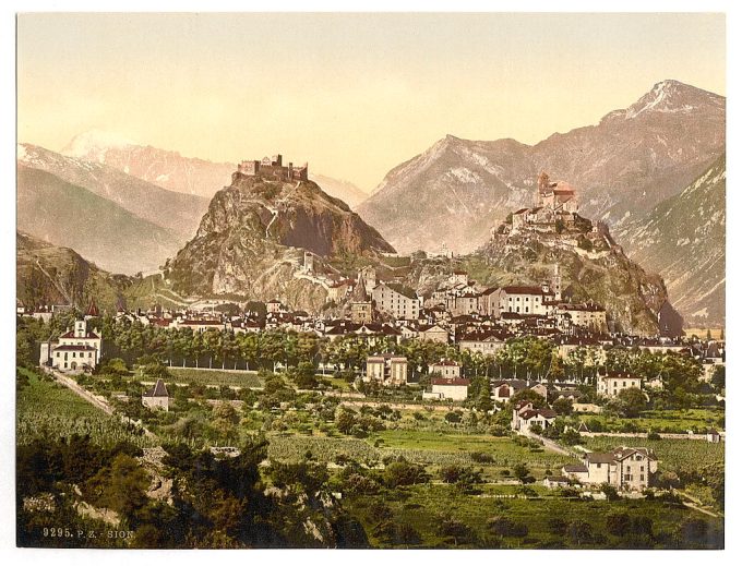 Sion, general view, Valais, Switzerland