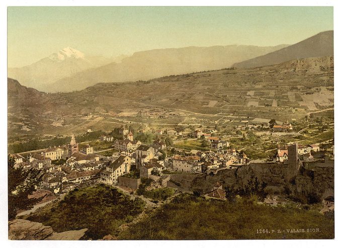 Sion, general view, Valais, Switzerland