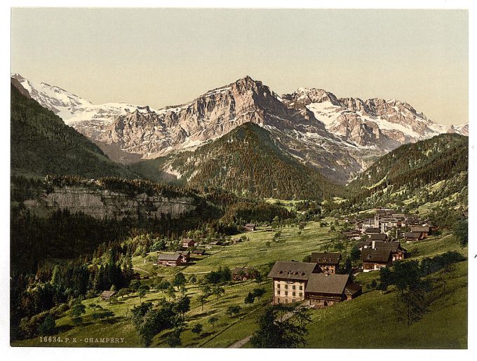 Champéry, general view, Valais, Alps of, Switzerland