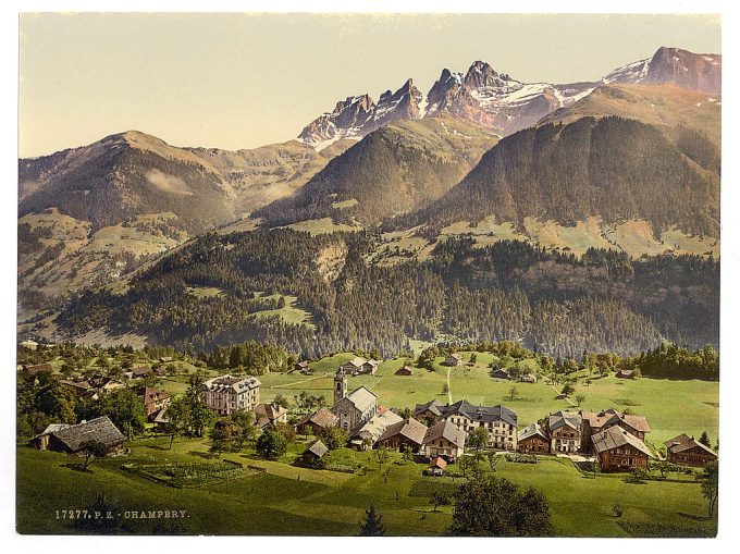 Champéry, general view, Valais, Alps of, Switzerland