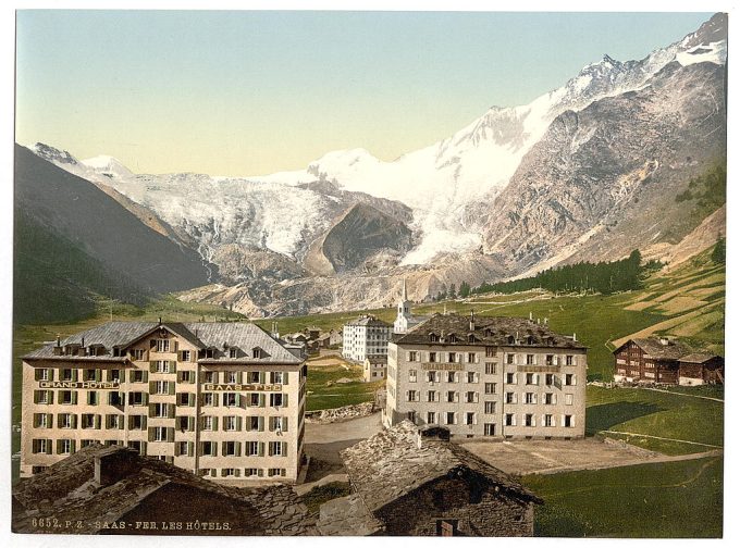 Saas Fee, the hotels, Valais, Alps of, Switzerland