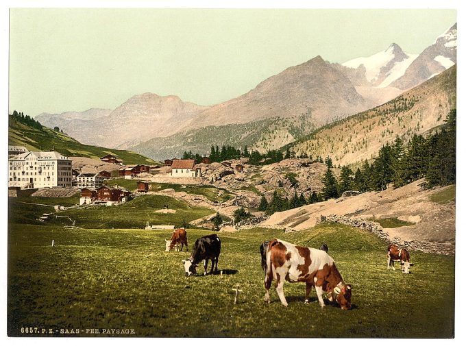 Saas Fee, a landscape, Valais, Alps of, Switzerland
