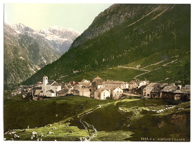 Simplon Pass, the village, Valais, Alps of, Switzerland