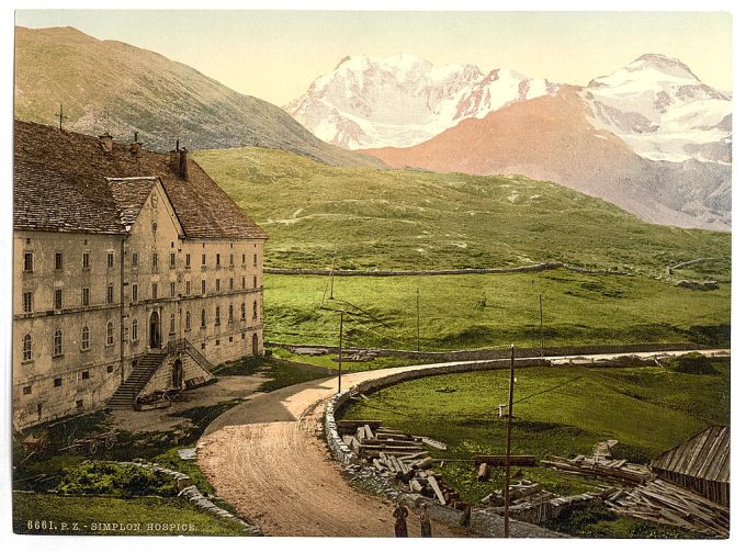 Simplon Pass, the hospice, Valais, Alps of, Switzerland