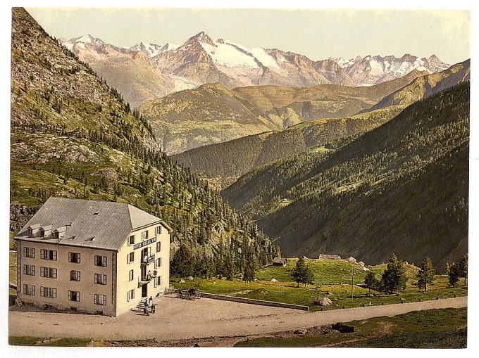 Simplon Pass, Hotel Bellevue, Valais, Alps of, Switzerland