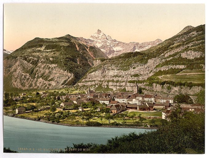 St. Maurice and Dent du Midi, Valais, Alps of, Switzerland