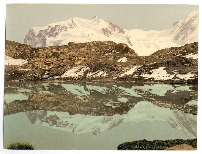 Riffel Lake and Monte Rosa, Valais, Alps of, Switzerland