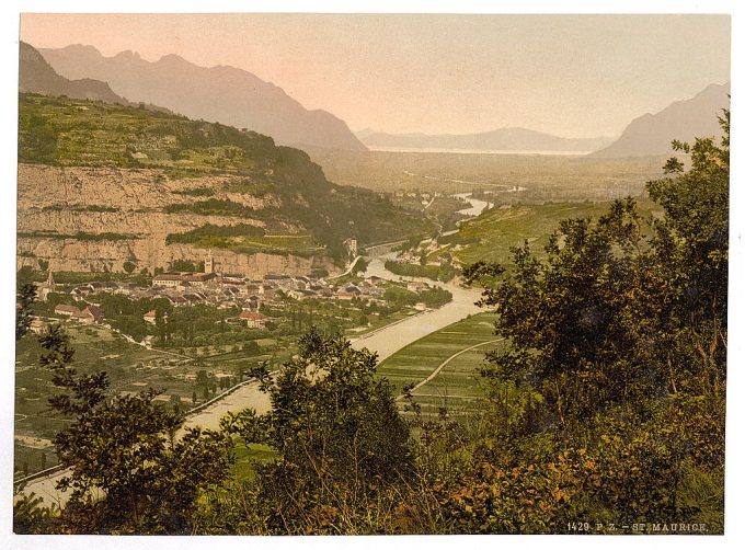 St. Maurice, general view, Valais, Alps of, Switzerland