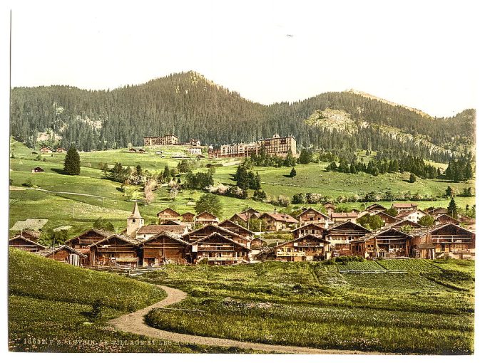 Leysin, general view of village and hotels, Nand, Canton of, Switzerland