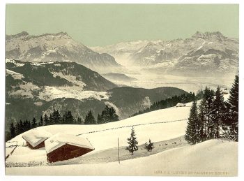 Leysin, view of the Rhone Valley in winter, Nand, Canton of, Switzerland