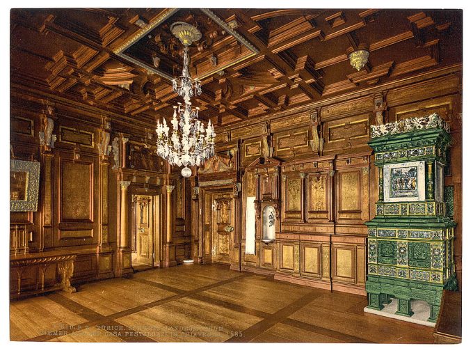 The museum, room from the Casa Pestalozzi in Chiavenna, Zurich, Switzerland