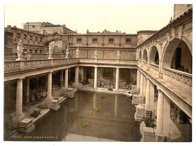 Roman Baths and Abbey, II, Bath, England