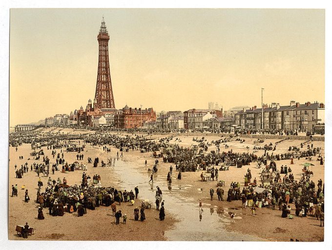 The Promenade and Tower from South Pier, Blackpool, England