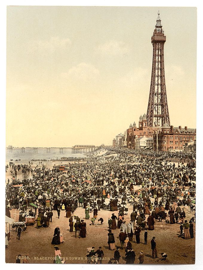 The tower with beach, Blackpool, England