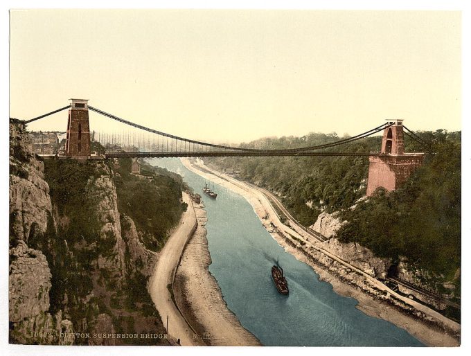 Clifton suspension bridge from the north cliffs, Bristol, England