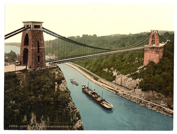 Clifton suspension bridge from the north east cliffs, Bristol, England