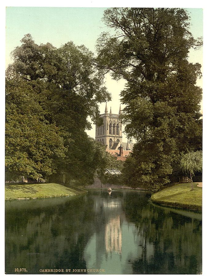 St. John's College, chapel from the river, Cambridge, England