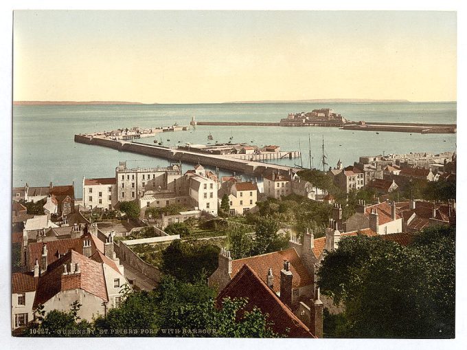 Guernsey, St. Peter's Port, general view of harbor, Channel Islands, England