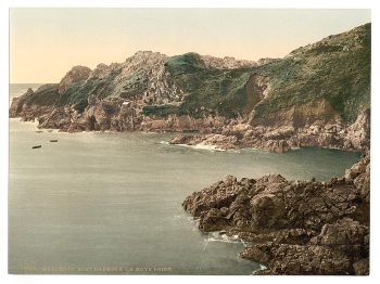 Guernsey, boat harbor, La Maye Point, Channel Islands, England